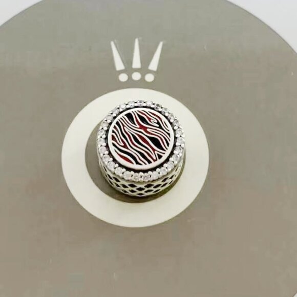 Pandora Pink Zebra Print String Charm - Picture 1 of 2